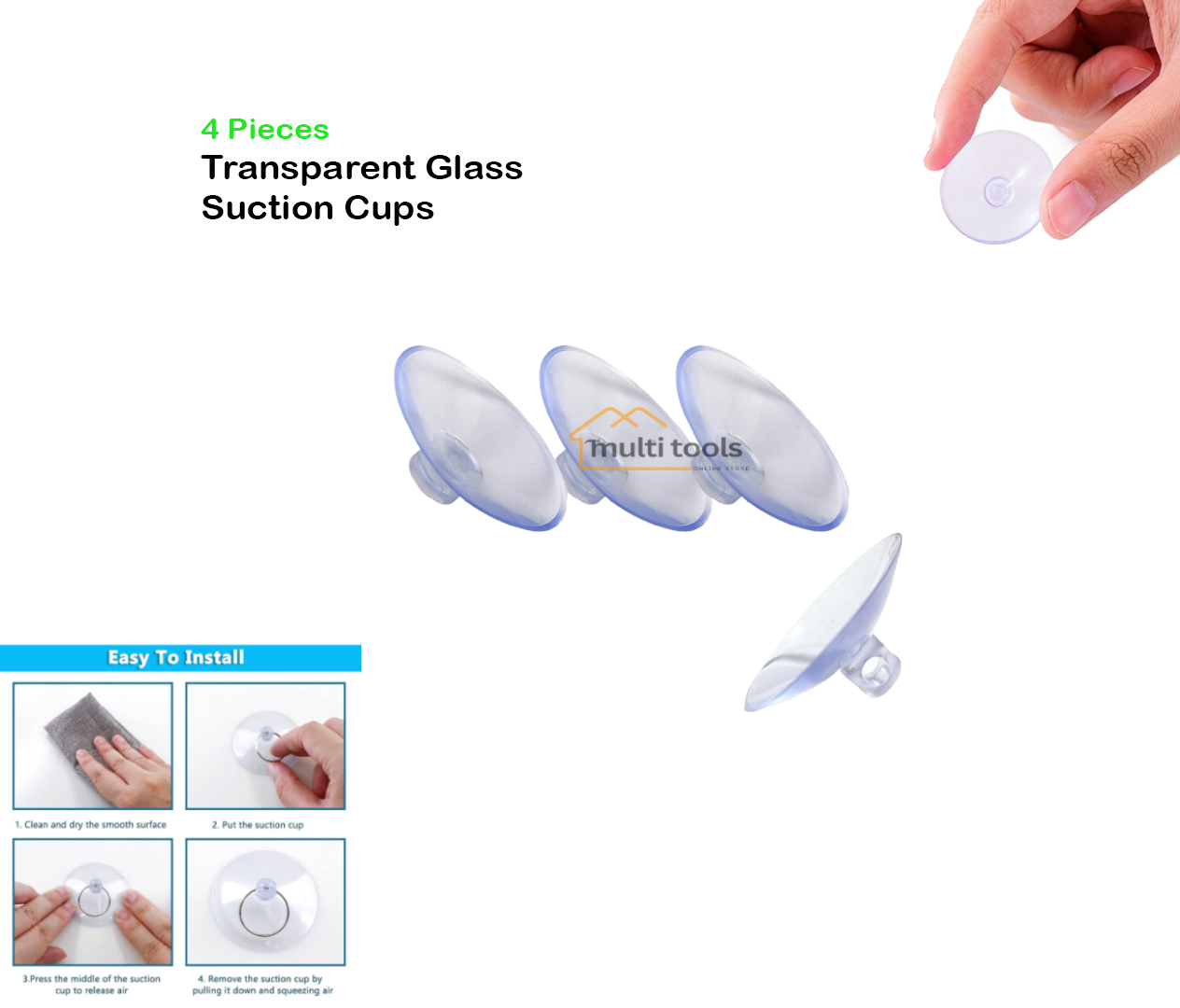 Transparent Glass Suction Cups
